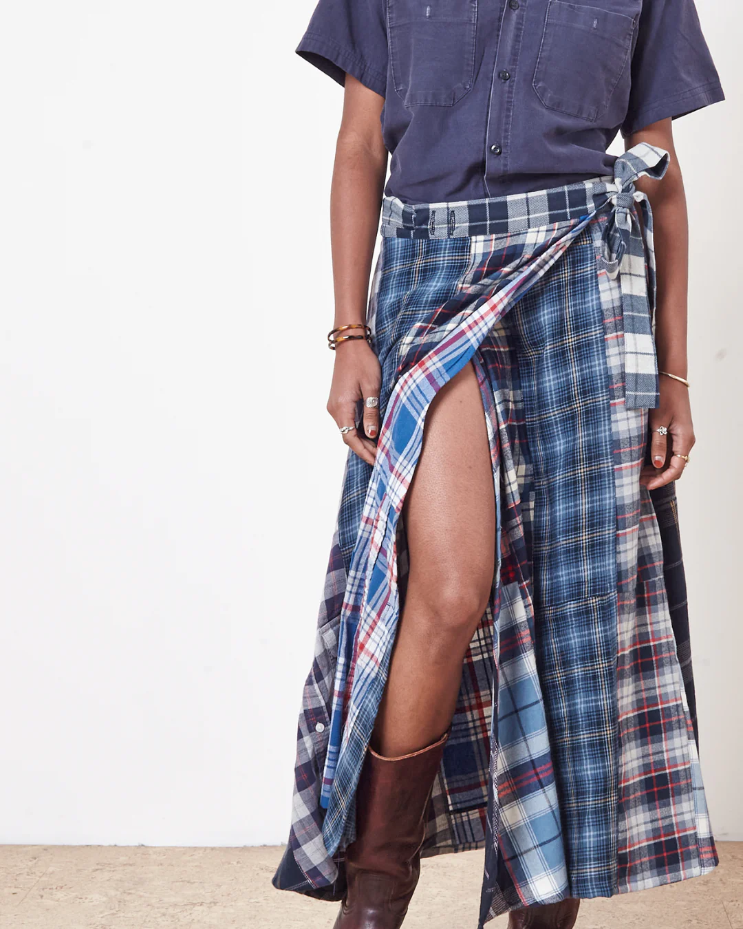 Flannel Wrap Skirt - Image 4